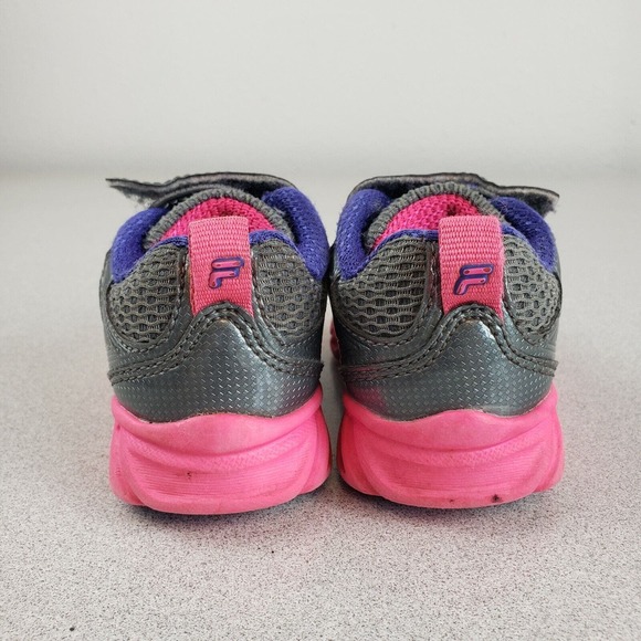Fila Kids 91175 Gray Lace Up Low Top Round Toe Comfort Running Shoes Size 5 - Picture 3 of 5